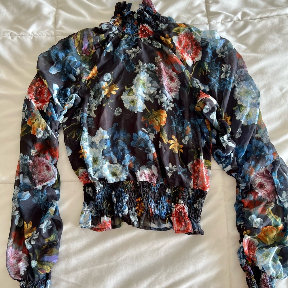 Sheer, multi colored turtleneck